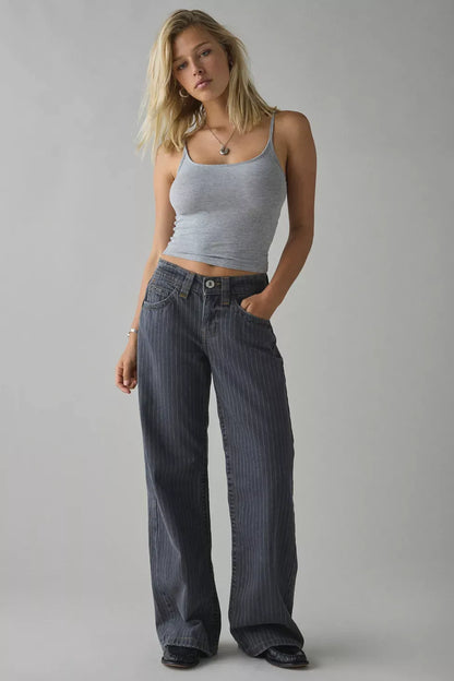 CityStitch® Pinstripe Low Rise Jeans